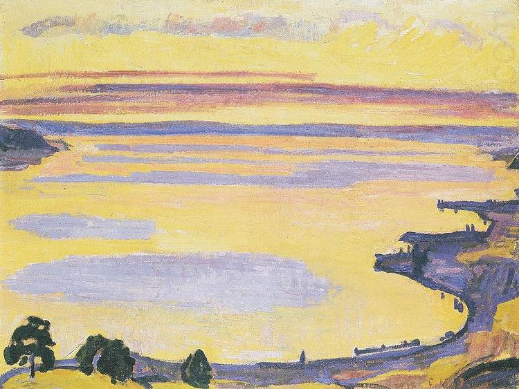 Sonnenuntergang am Genfersee von Caux aus, Ferdinand Hodler